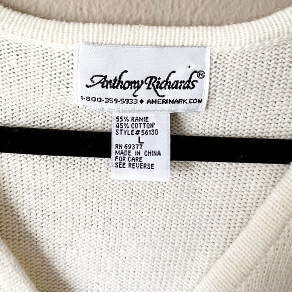 Vintage floral garden embroidered and beaded sweater vest - Picture 7 of 9